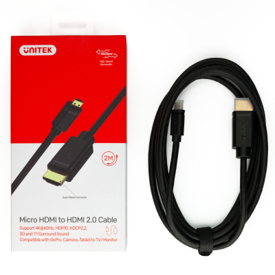 Unitek Kabel micro HDMI - HDMI 2.0 4K 60Hz 2 m