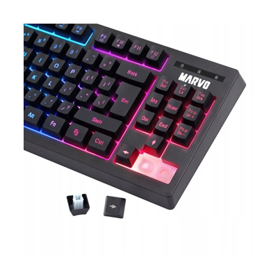 Marvo CM310 EN RGB zestaw klawiatura przewodowa (USB) US, mysz i podkładka