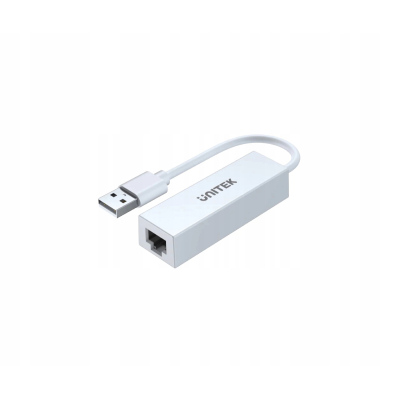 Unitek U1325A adapter USB-A>RJ45 Ethernet biały