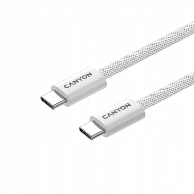 CANYON Kabel OnWire 60MG C-C 60W Magnes w oplocie 1m Biały