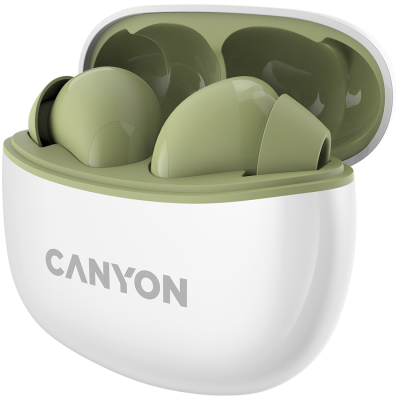 CANYON Słuchawki dokanałowe TWS 5 Etui Zielone