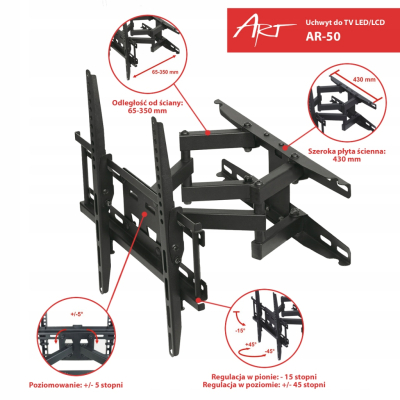 UCHWYT DO TV 23-60" 45KG AR-50 ART reg.