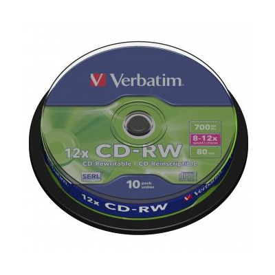 Verbatim CD-RW SERL Scratch Resistant 10-pack 700MB 12x 80min 43480