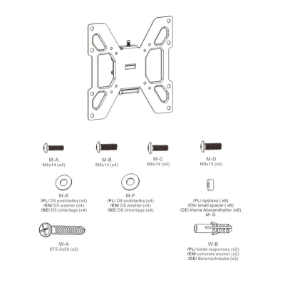 Maclean Uchwyt do telewizora lub monitora vesa 200x200 23-42