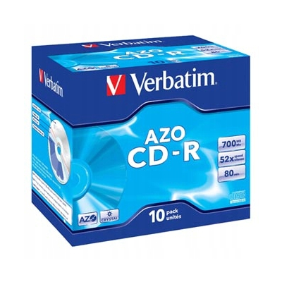 Verbatim CD-R AZO Crystal 10-pack 700MB 52x 80min. 12cm bez jewel box