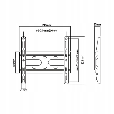 Maclean Uchwyt do TV ekonomiczny max VESA 200x200 23-42