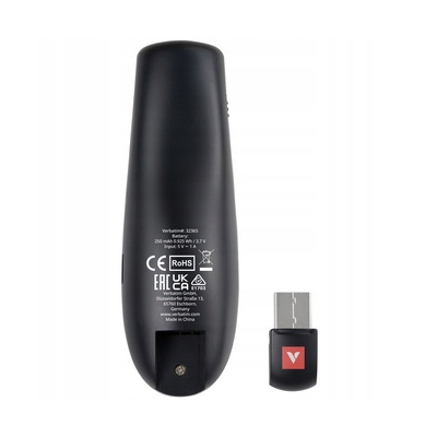 Bezprzewodowy prezenter Focus, 2.4Ghz, szaro czarny, Verbatim