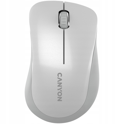 Canyon MW-11 - bezprzewodowa mysz optyczna 2.4 GHz, 3 przyciski biało-szara