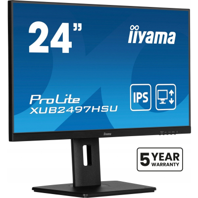 IIYAMA Monitor 24 cale XUB2497HSU-B2 IPS HDMI DP 2x2W USB Pivot HAS(150mm)