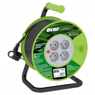 ACAR Przedłużacz ZWIJANY PZ-4Z/OTM H05VV-F 3Gx1.0 25M Z STYK. OCHR. M02048