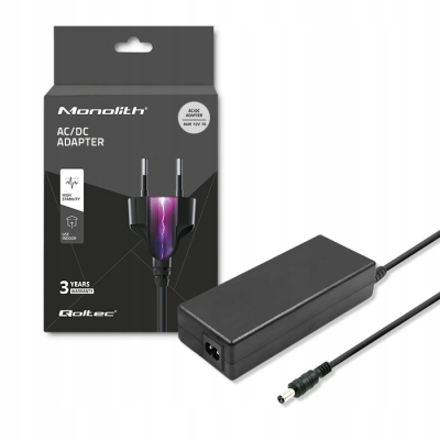 Qoltec Zasilacz desktopowy 84W 12V 7A 5.5*2.1 +kabel zasilający 51108