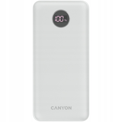 CANYON Powerbank PB-2002 LED 20000 mAh PD 20W QC 3.0 Biały