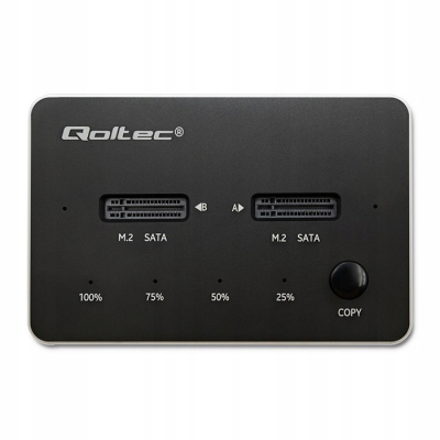 Qoltec Stacja dokująca dysków 2x SSD M.2 SATA NGFF USB typ C