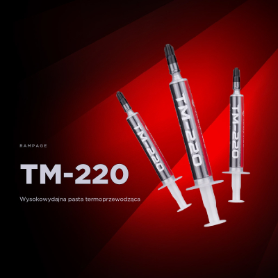 Rampage TM-220 Pasta termoprzewodząca 2g do procesora 11w/m.K, szpatułka