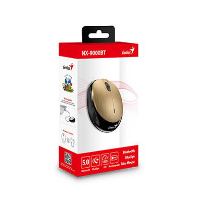 Genius NX-9000BT Mysz przewodowa, złota, 1200DPI, EOL