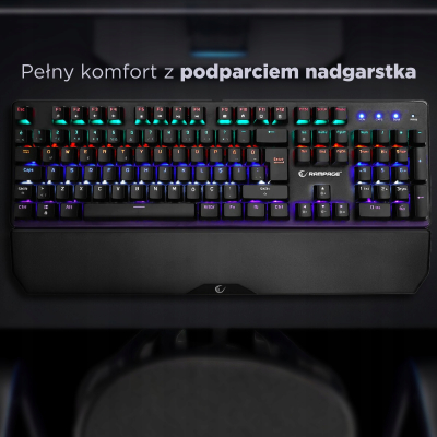 Rampage klawiatura mechaniczna KB-R86 UMBRA Blue Switch Czarna