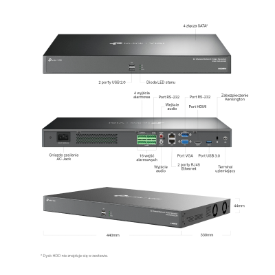 TP-LINK Rejestrator video VIGI NVR4032H 32 Channel Video Recorder