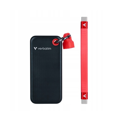 Verbatim SSD Zewnętrzny Pocket SSD Black/Red 2000GB, czarny, M.2