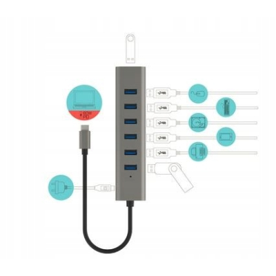 I-TEC Hub USB-C Charging Metal HUB 7 Port