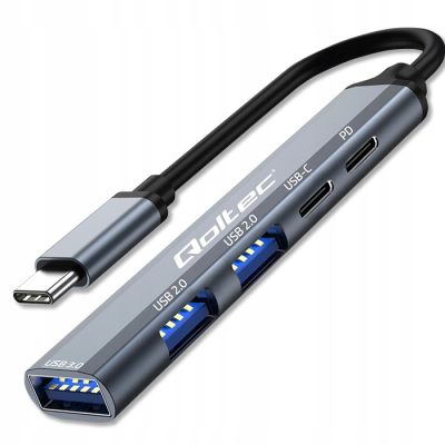 Qoltec Hub Adapter USB-C 3.1 5w1 USB-C PD USB-C USB 2.0 USB 3.0 53790