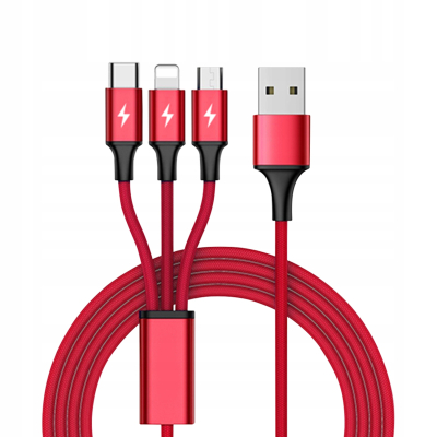 Unitek C4049RD 3-in-1 USB Charging Cable