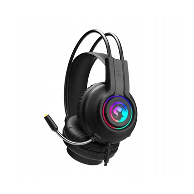 Marvo HG8935 słuchawki z mikrofonem, przewodowa, czarna, podświetlona, USB