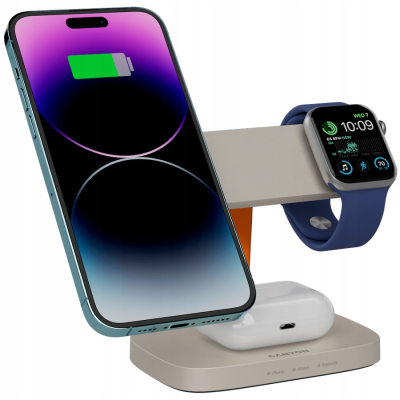 Canyon Hexagon 310 stacja ładowania bezprzewodowa 3 w 1 szaro pomarańczowa