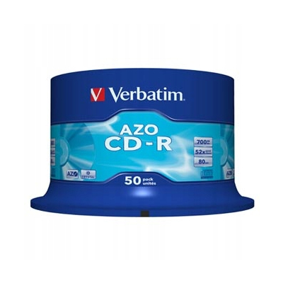 Verbatim CD-R AZO Crystal 50-pack 700MB 52x 80min. 12cm bezspindle