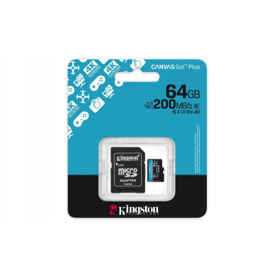 Karta microSD 64GB CanvasGo! Plus 200MB/s A2 U3 V30 + adapter