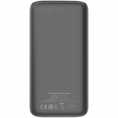 Canyon PB301 powerbank 30000 mAh z szybkim ładowaniem 22.5 W (czarny)