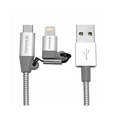 Verbatim USB kabel (2.0) USB A M - microUSB (M) + Lightning (M) 1m 48869