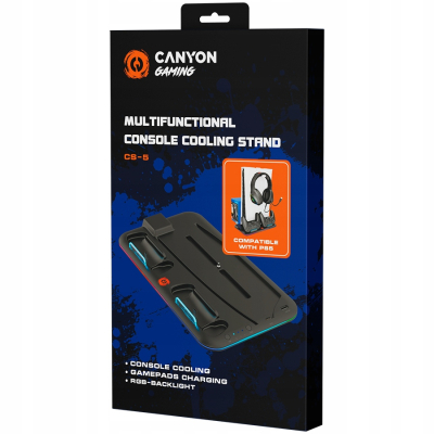 CANYON Podstawka CS-5 RGB PS5 Ładowanie + Chłodzenie Czarna