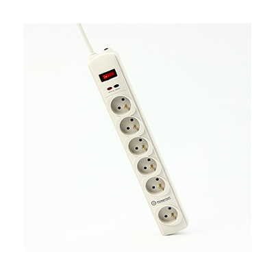 Powerton ENERGY PLUGIX, 3m, 6 gniazdek, biała, LED indikace