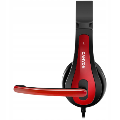 Canyon HSC 1 przewodowy zestaw słuchawkowy PC 2 m czarno-czerwony