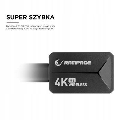 Rampage Zenith Pro Black mysz bezprzewodowa 26000 DPI czarna PAW3395 BT 5.2