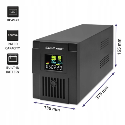 Qoltec Zasilacz UPS Line Interactive Monolith 2000VA 1200W 53771