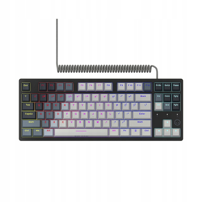 LORGAR Klawiatura Gamingowa Przewodowa Azar 514, mechaniczna, RGB, Biała