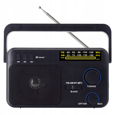 TRACER RADIO FM AM PRZENOŚNE BLUETOOTH USB AUX SIECIOWE ANTENA TRARAD47775