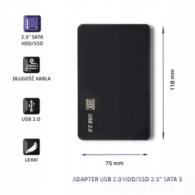 Qoltec Obudowa na dysk HDD/SSD 2.5 cala SATA3 USB 2.0