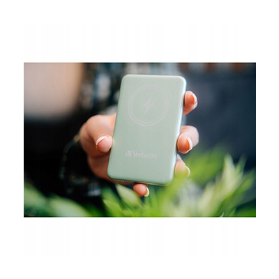 Verbatim, powerbank 5V, 5 000mAh, Mocowanie magnetyczne, zielona
