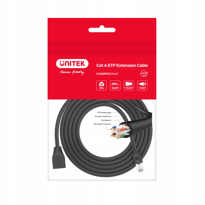 Unitek przedłużacz RJ-45 (8P8C) M-F Cat 6 STP 5 m