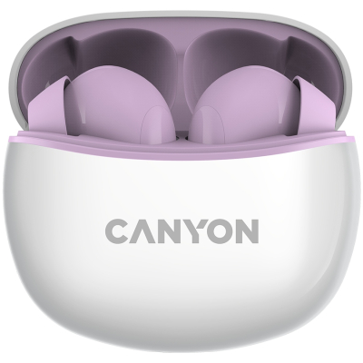 CANYON Słuchawki dokanałowe TWS 5 Etui Fioletowe