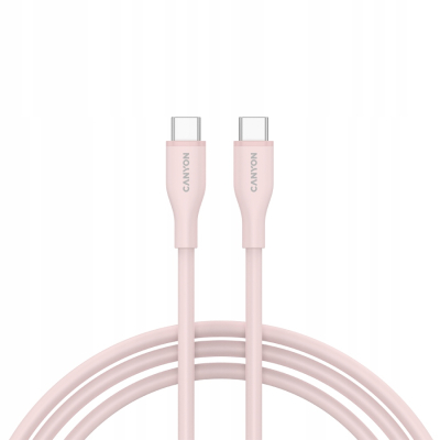 CANYON Kabel CC60SC10 C-C 60W 1m Silikonowy Różowo - Piaskowy