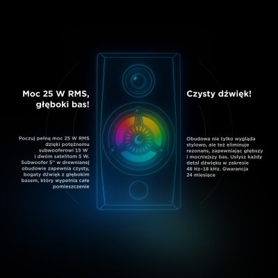 Rampage RMS-G8 Głośniki gamingowe 25 W BT, USB, SD, FM