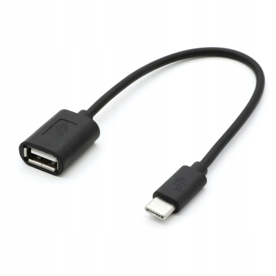 Kabel OTG USB AF - USB C 15cm czarny