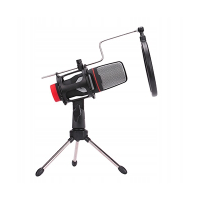 Marvo, mikrofon do streamowania MIC-02 bez regulacji głośności ze statywem