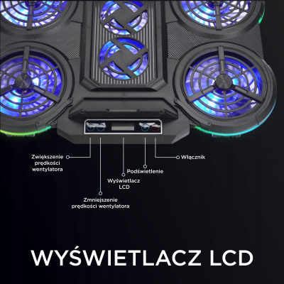 Rampage PROTE R6 - Podstawka chłodząca pod laptop 10-17