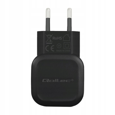 Qoltec Ładowarka sieciowa 12W 5V 2.4A USB + kabel USB typ C 50184