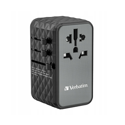 Verbatim Adapter podróżny GaN III 2x USB-C PD QC 4+ 2x USB-A QC 3.0 100 W