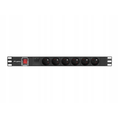 Lanberg Listwa rack PDU 19 cal 1U 16A 6X 230V 2m